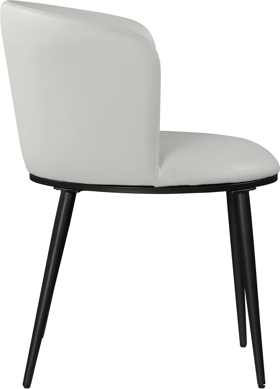 Skylar Contemporary White Faux Leather Rounded Dining Chair