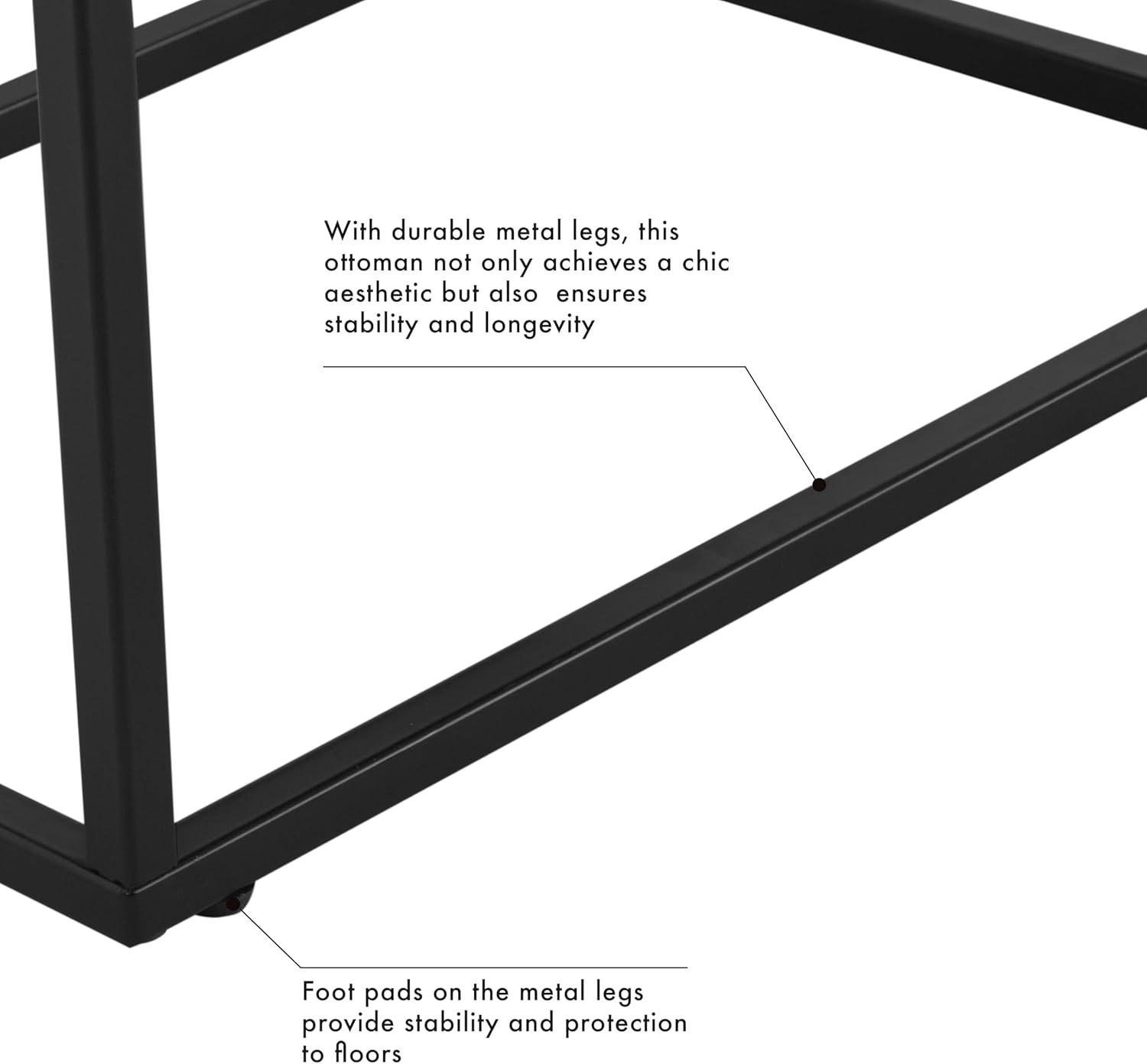 HomePop Theodore Channel Tufted Small Ottoman - Carmel Faux Leather