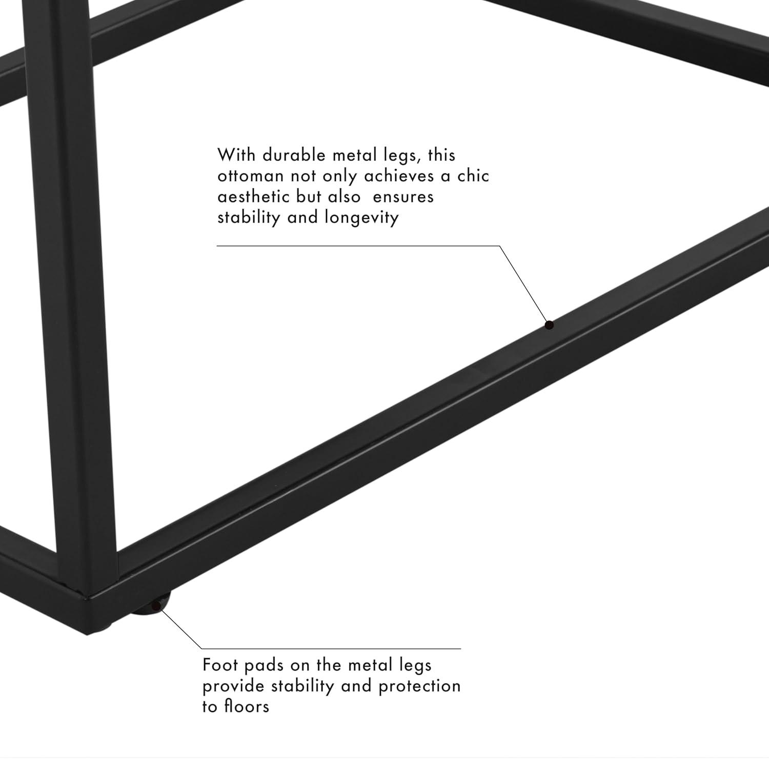 HomePop Theodore Channel Tufted Small Ottoman - Carmel Faux Leather