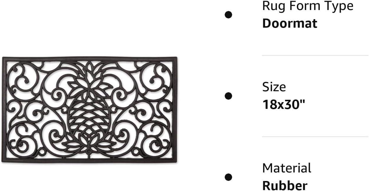 Design Imports Pineapple Scroll Rubber Doormat