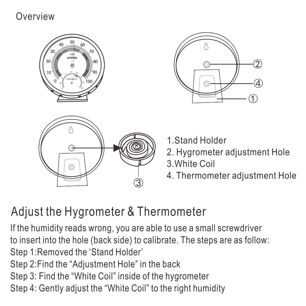 5'' Silver Analog Indoor Outdoor Hygrometer Thermometer