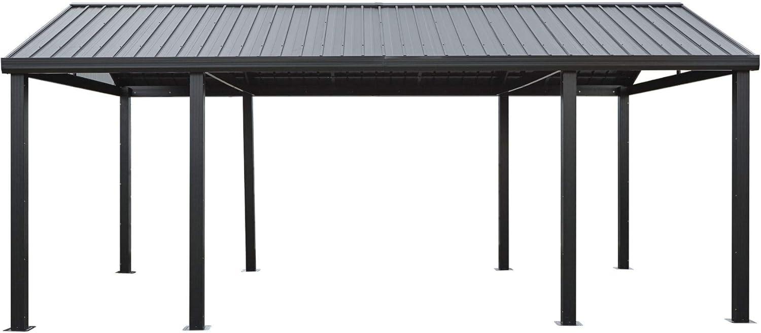 Samara 12' x 20' Dark Gray Aluminum and Steel Carport Kit