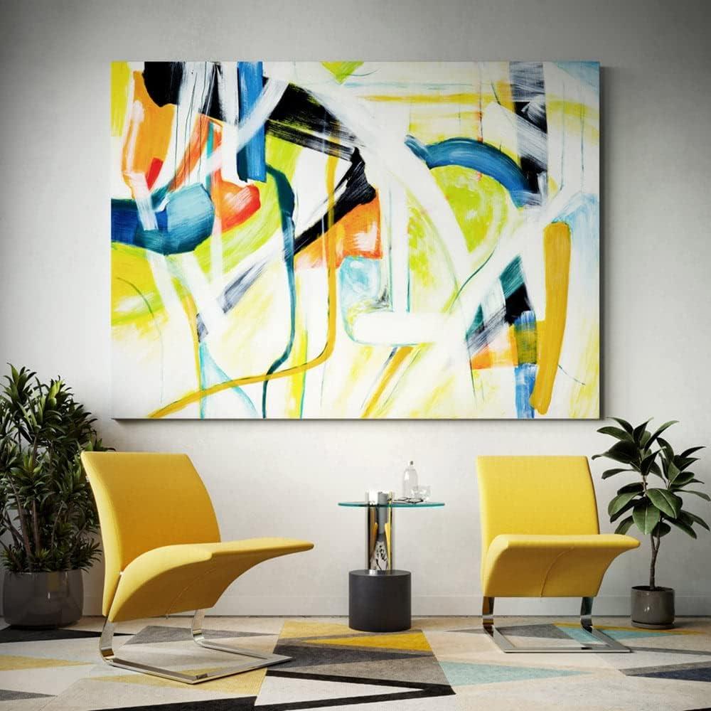 Iberian Graffiti Large Abstract Canvas Art in Multicolor