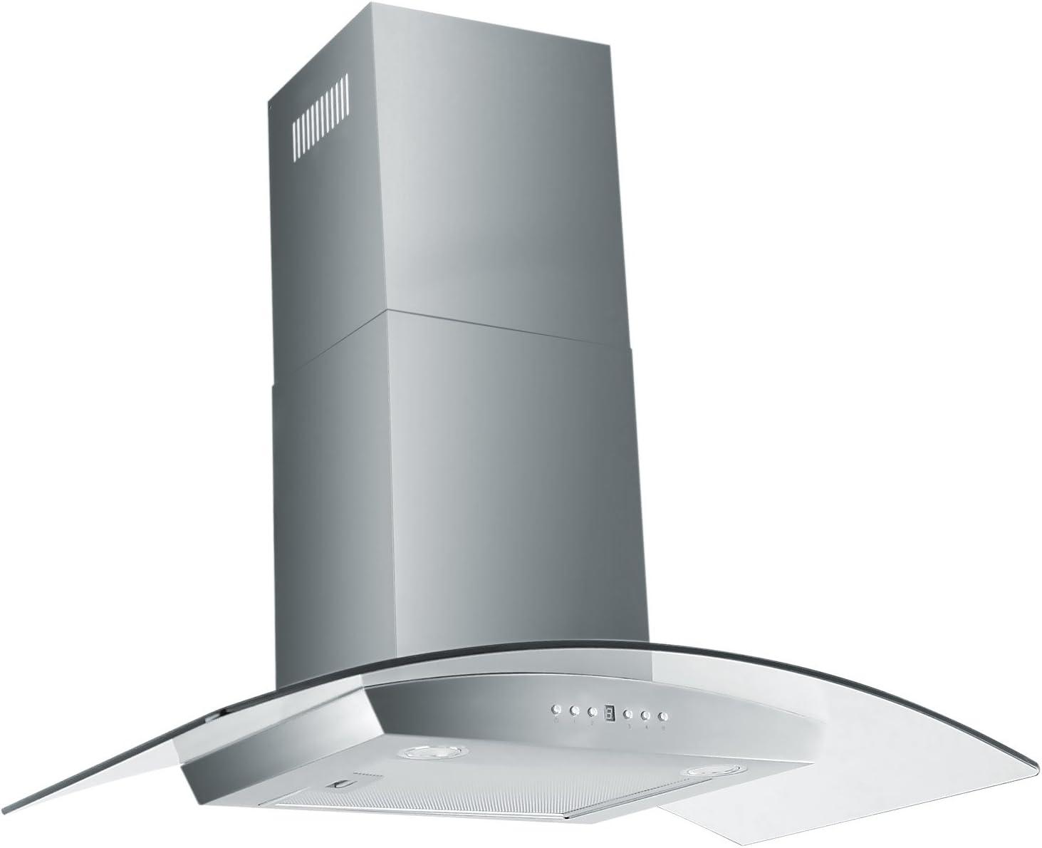 ZLINE 36 in. Convertible Vent Wall Mount Range Hood in Stainless Steel & Glass (KZ-36)