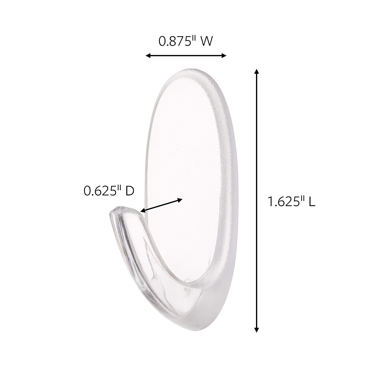 Command Medium Sized Decorative Hooks Clear: Adhesive Hooks for Wreaths, Outdoor Use, 2 Pack, 2 lb Capacity