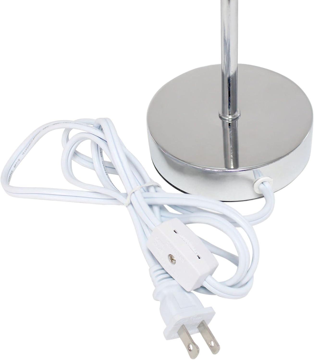 Simple Designs 11.81" Basic Chrome Mini Table Lamp with Fabric Shade, Wine Red