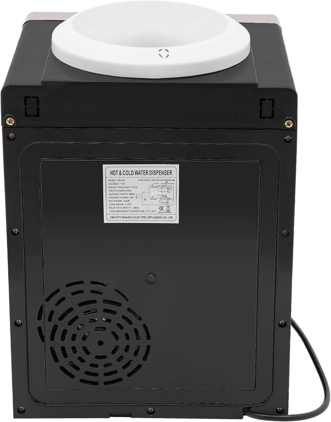 Water Dispenser, 5 Gal Electric Top Loading Countertop Water Cooler Mini Hot & Cold Water Cooler Dispenser for Bedroom, Studio, Office