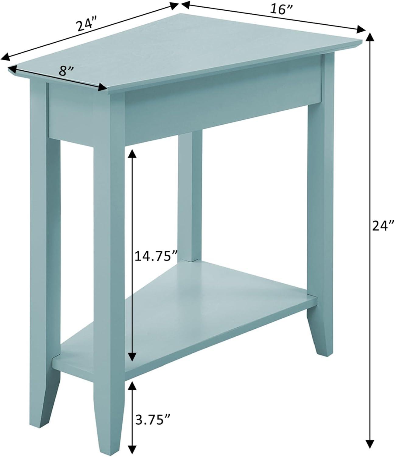 Convenience Concepts American Heritage Wedge End Table, Sea Foam Blue