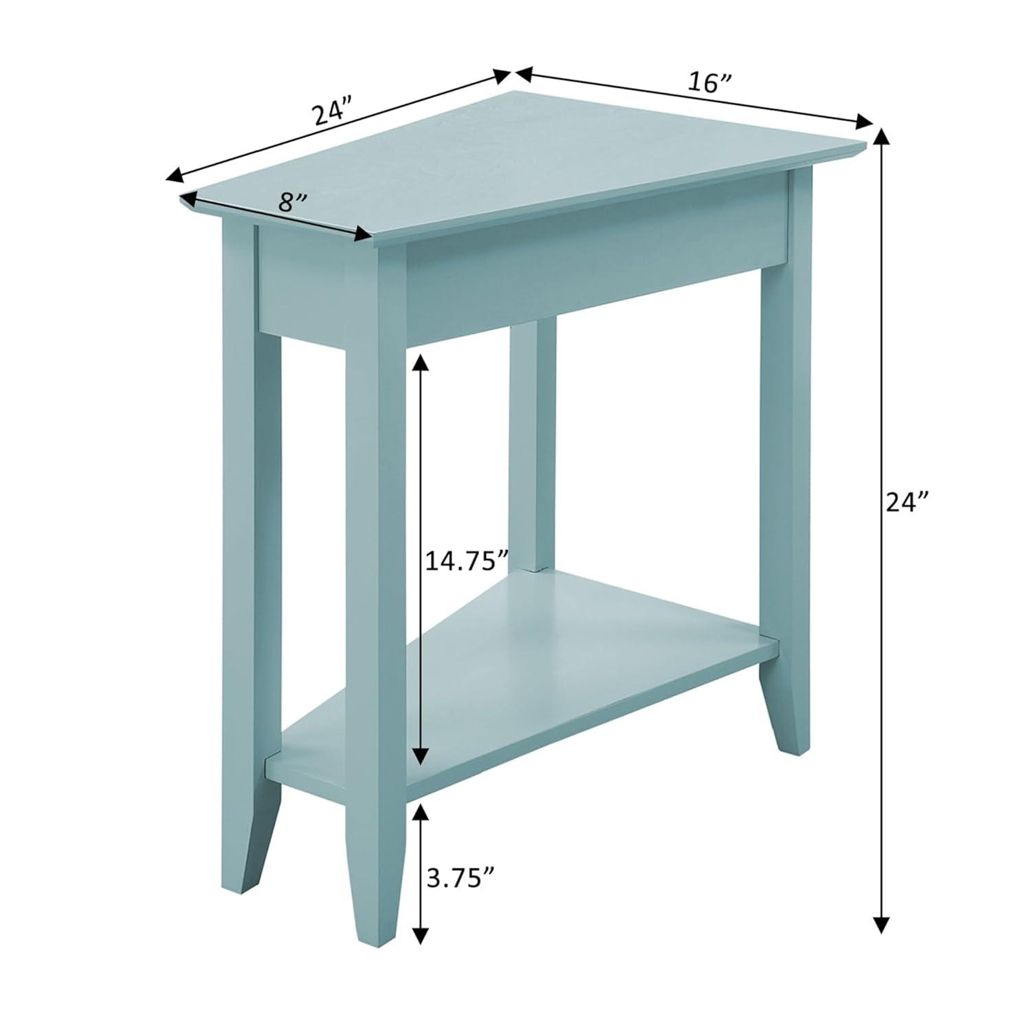 Convenience Concepts American Heritage Wedge End Table, Sea Foam Blue