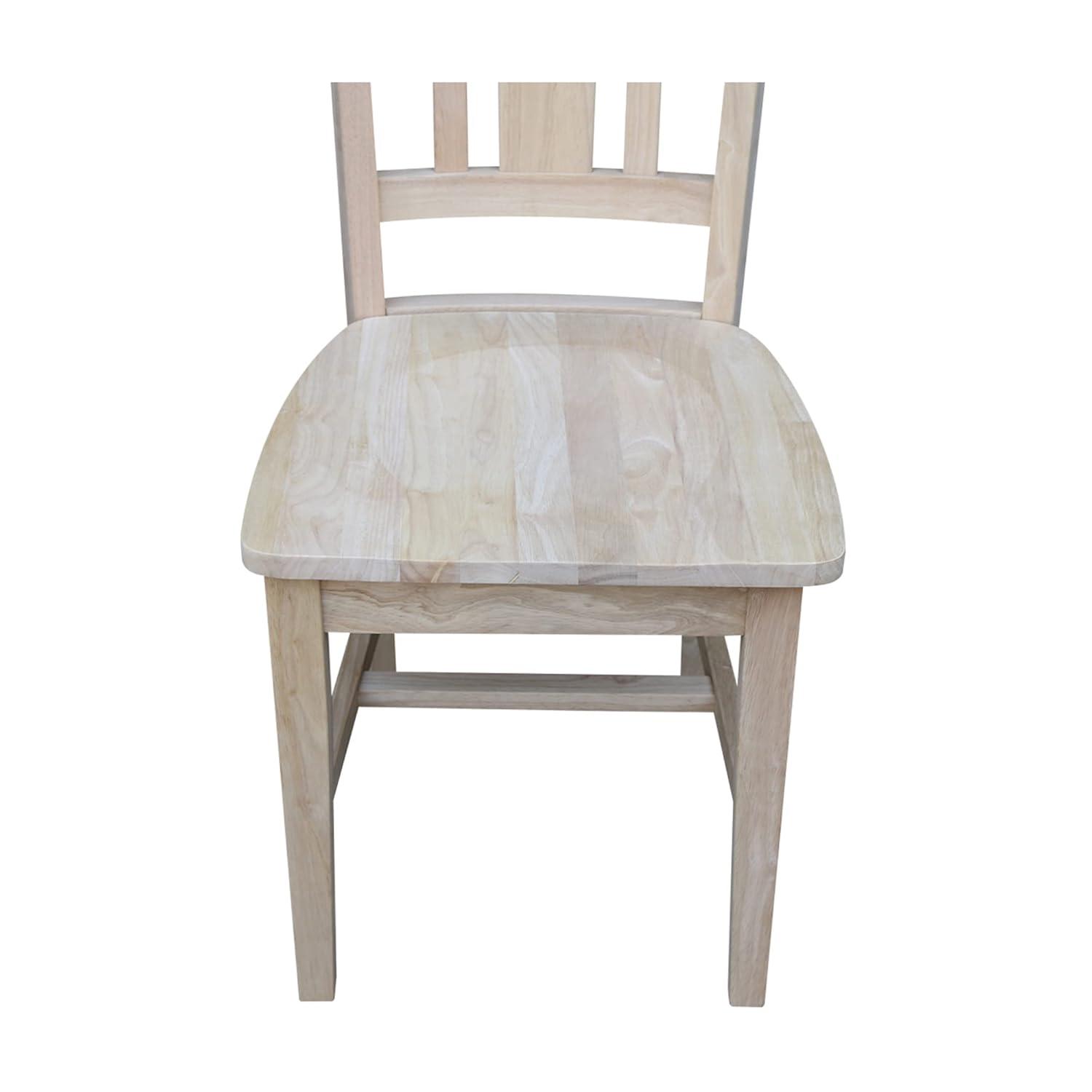 Set of 2 San Remo Splatback Chairs Wood - International Concepts: Solid Parawood, Unupholstered