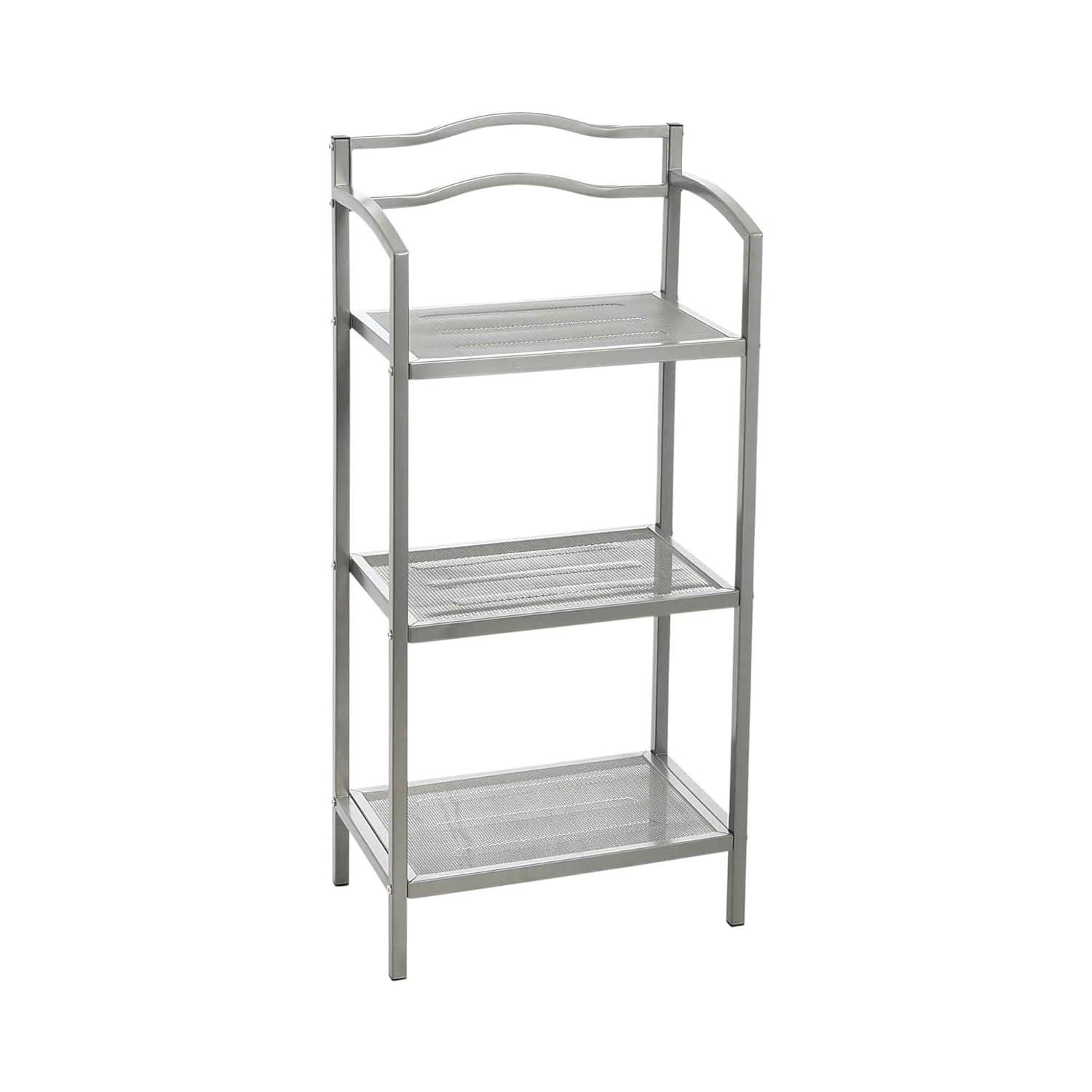 3-Tier Metal Over the Toilet Bathroom Storage Shelf, Gray