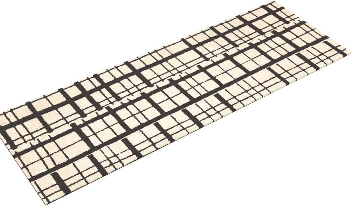 Chris Loves Julia x Loloi Chris Loves Julia x Loloi Polly Checkered Hand Tufted Jute/Sisal/Wool Black/Ivory Area Rug