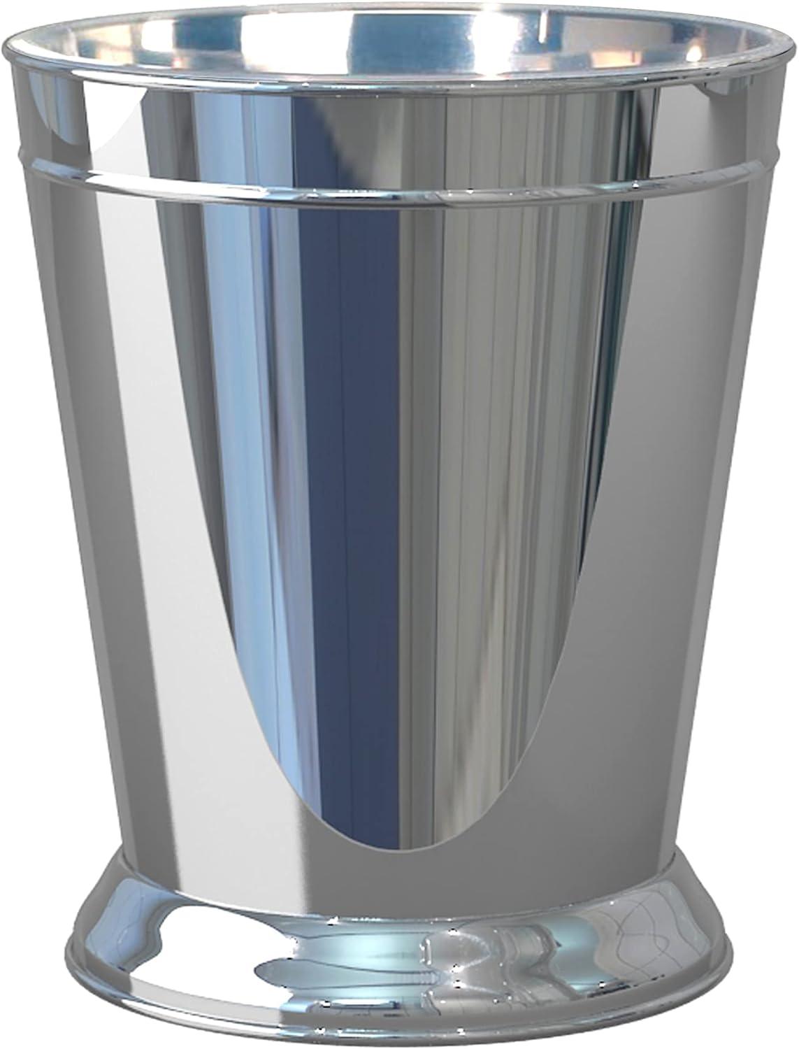 Decorative Bathroom Wastebasket Stainless Steel - Nu Steel: 11" High, 6L Capacity, Chrome Finish