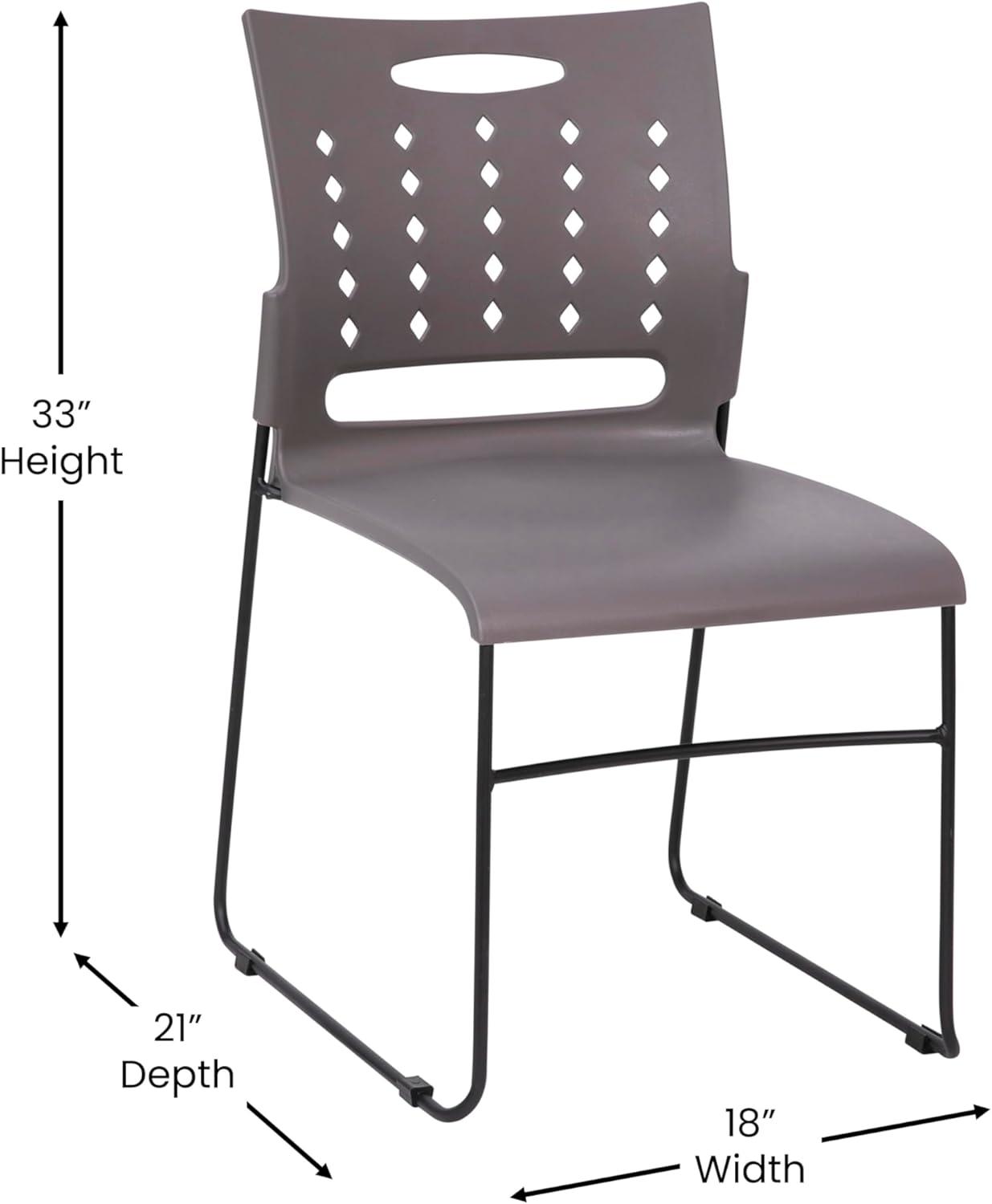 Flash Furniture 881 lb. Capacity Sled Base Stack Chair with Carry Handle and Air-Vent Back
