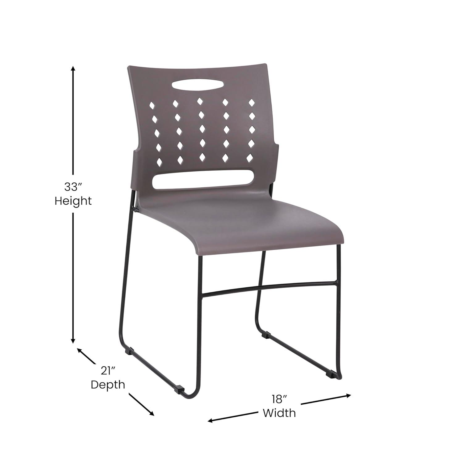 Flash Furniture 881 lb. Capacity Sled Base Stack Chair with Carry Handle and Air-Vent Back