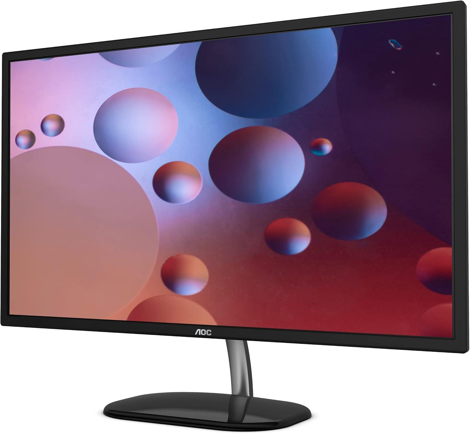 AOC Q32V3S 32" 2560x1440 2K QHD monitor, IPS Panel, 75Hz refresh rate for casual gaming, 103% sRGB Coverage, VESA, HDMI/DP Ports,Black