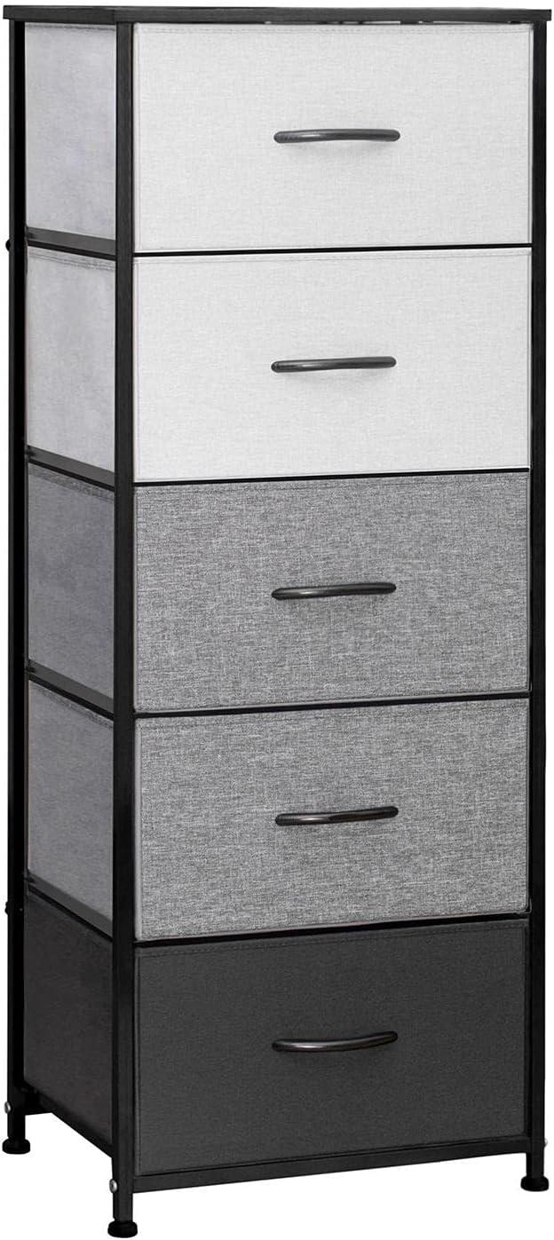 Pellebant 5-Drawer Dresser Indoor Household Kids Storage Chest Gray & Black