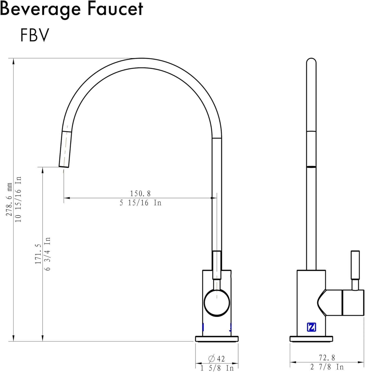 Champagne Bronze Single Handle Modern Bar and Prep Faucet