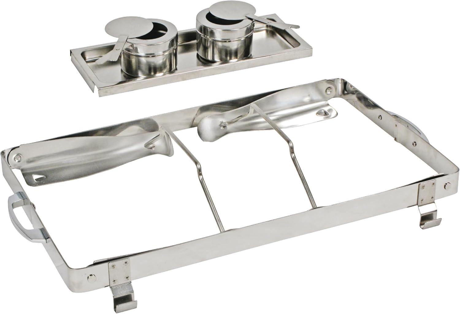 Full-Size Silver Stainless Steel Catering Chafer with Plastic Handle