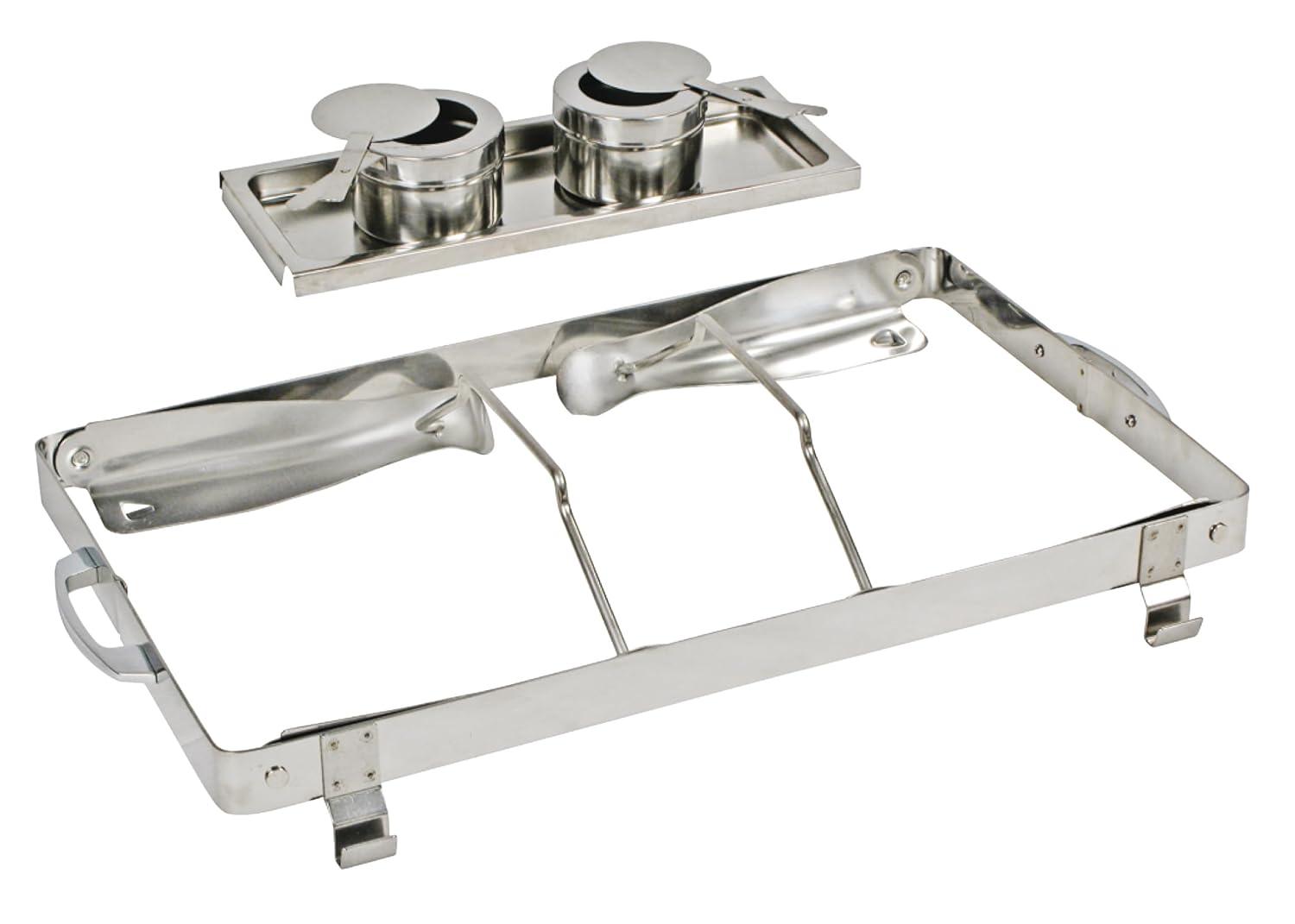 Full-Size Silver Stainless Steel Catering Chafer with Plastic Handle