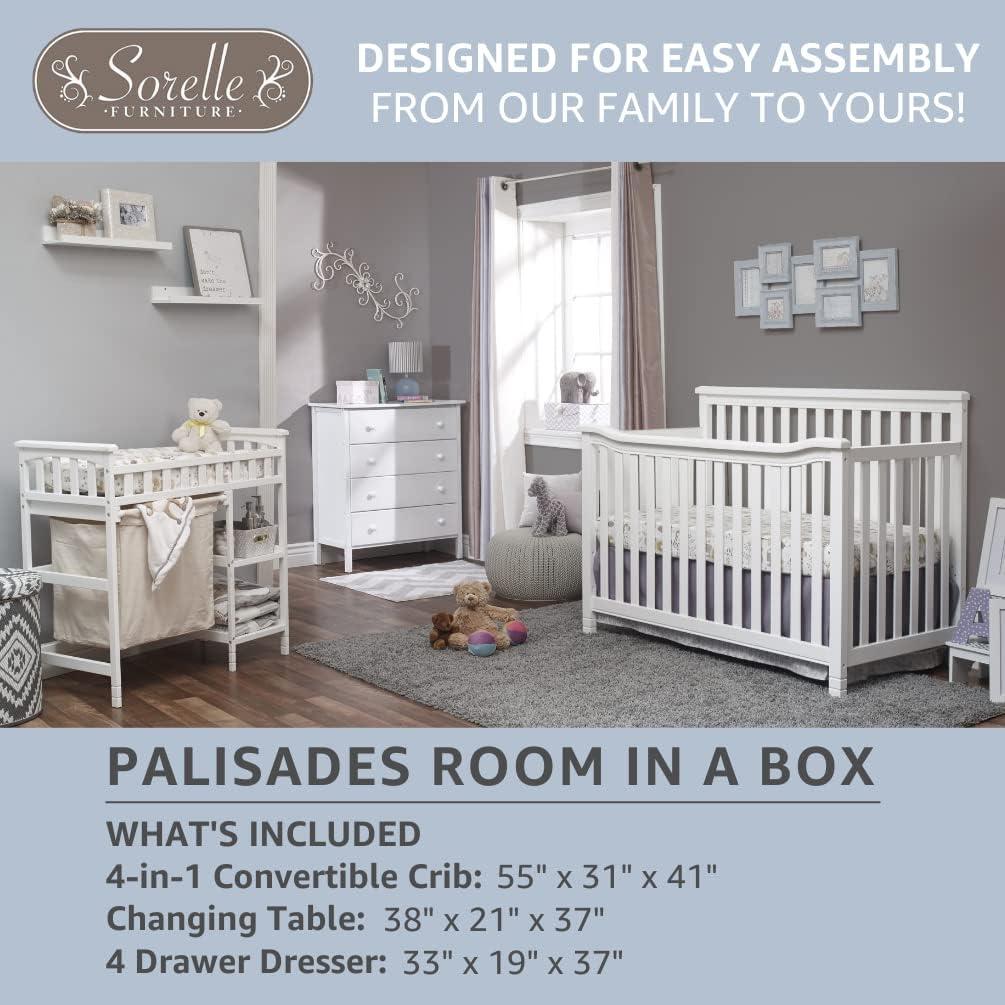 Sorelle Palisades Room in a Box Standard Full-Sized Crib White