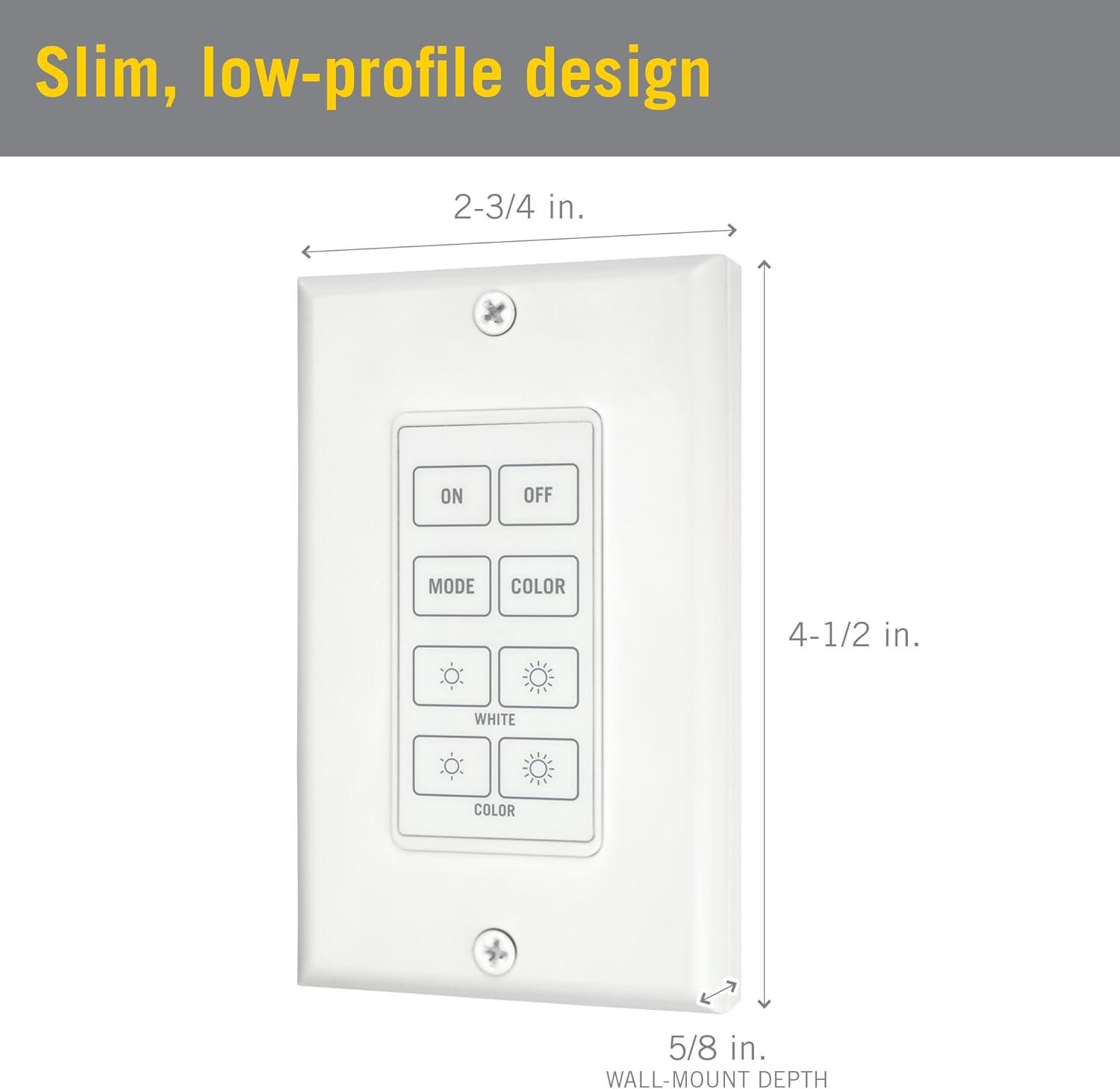 Wireless Wall Mount Touchpad for RGB+W LED Dimmers