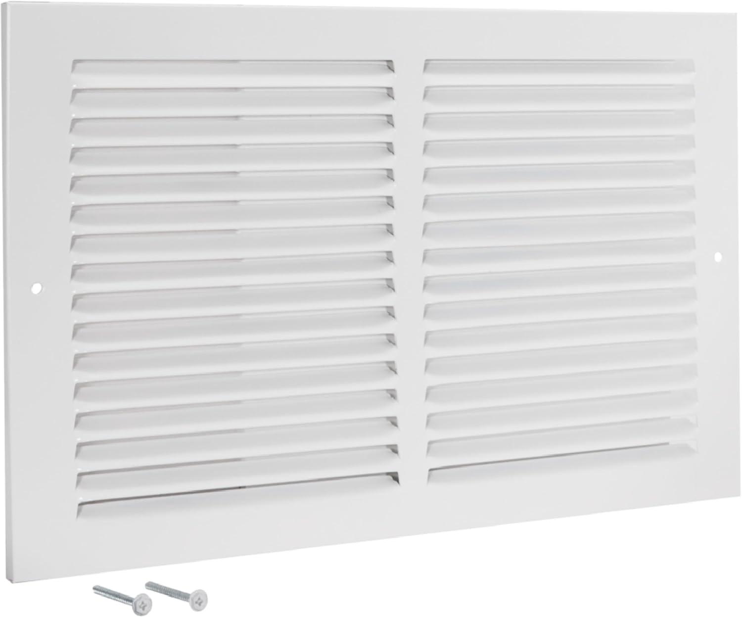14 in. x 6 in. Steel Return Air Grille, White