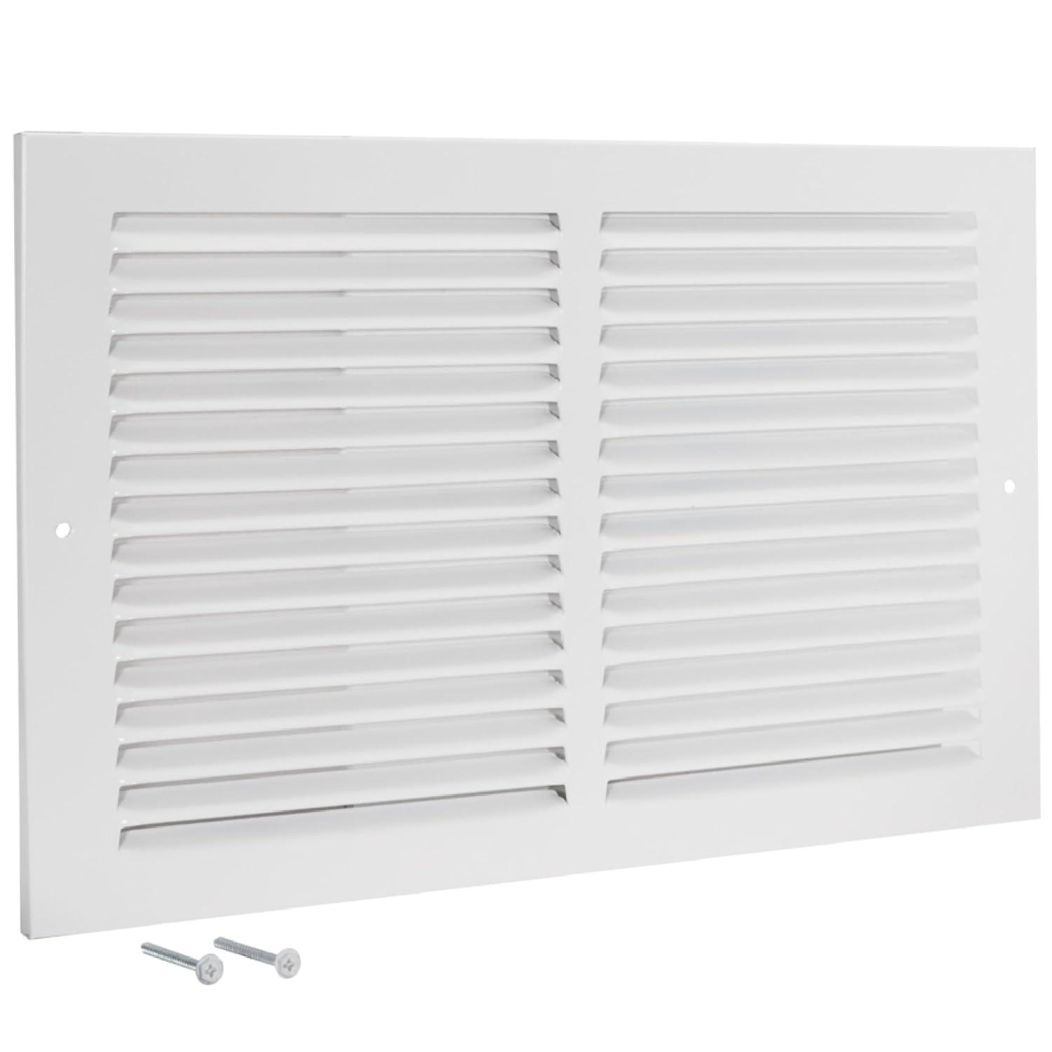 14 in. x 6 in. Steel Return Air Grille, White