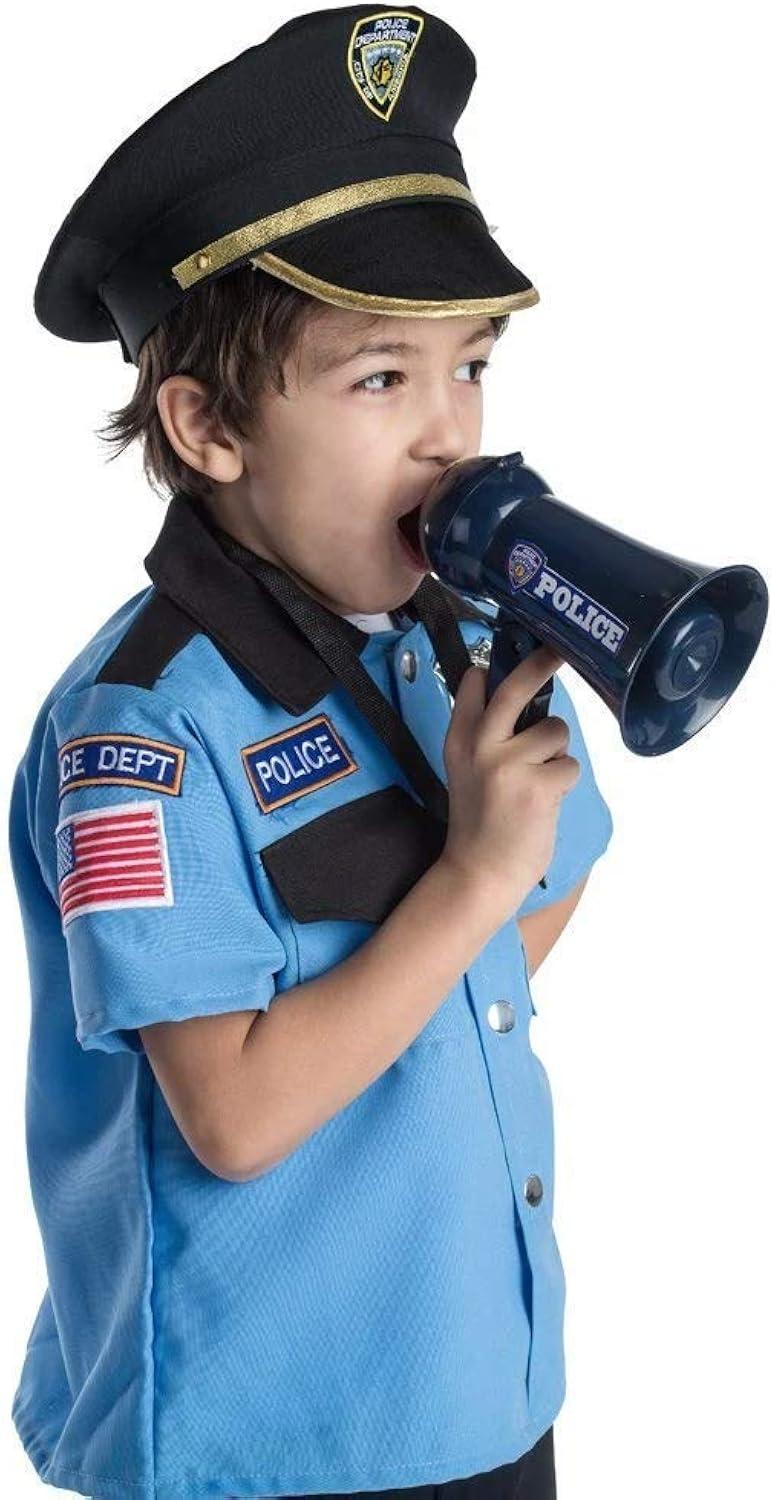 Dress Up America Pretend Play Police Officer's Megaphone with Siren Sound for Kids