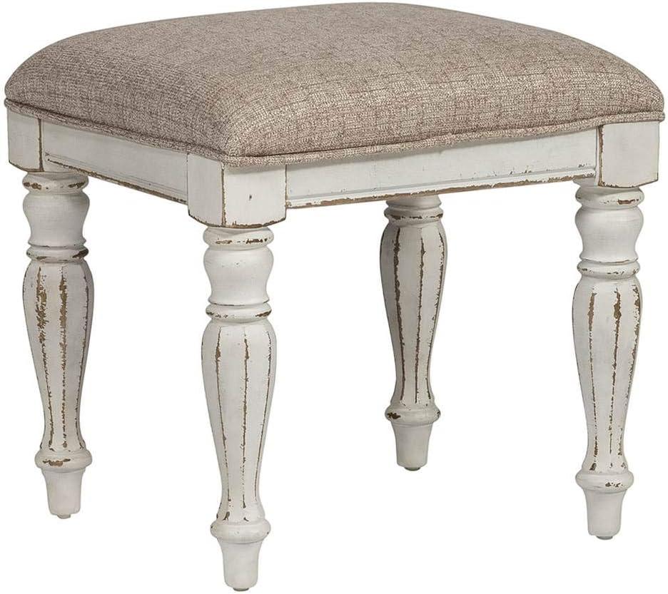 Magnolia Manor White Vanity Stool