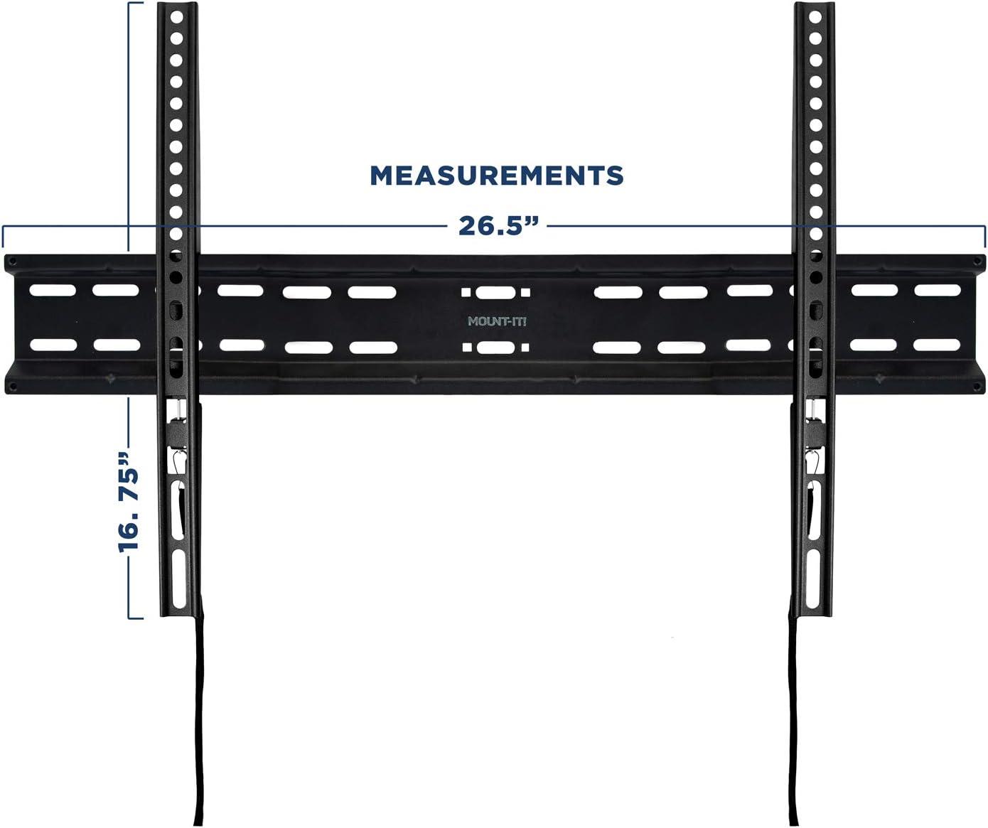 Black Fixed Wall Mount for Holds up to 77 lbs