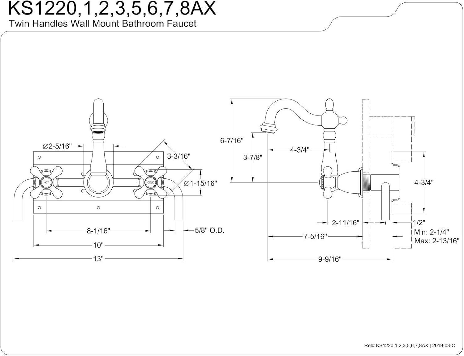 Heritage Wall Mounted Bathroom Faucet