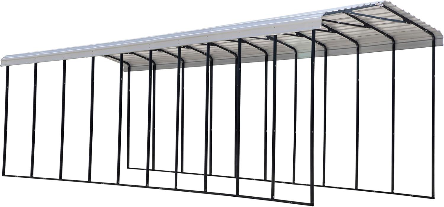 Arrow Carports Galvanized Steel Carport, RV Metal Carport Kit, 14' x 47' x 14', Eggshell