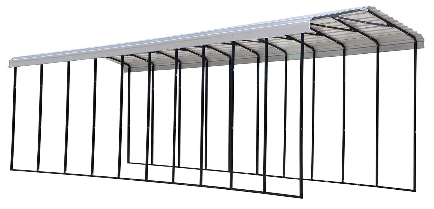 Arrow Carports Galvanized Steel Carport, RV Metal Carport Kit, 14' x 47' x 14', Eggshell