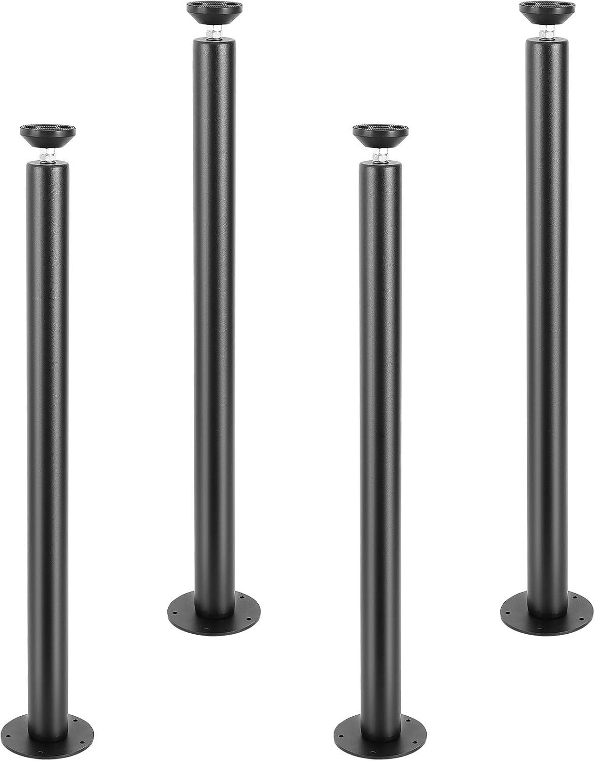 VEVOR 28 Inch Adjustable Desk Legs, Reinforced Steel Office Table Furniture Legs Set of 4 for DIY, 1200 lbs Load Capacity Heavy Duty Desk Legs, Quick Instalation Legs with Adjustable Foot Cup Black