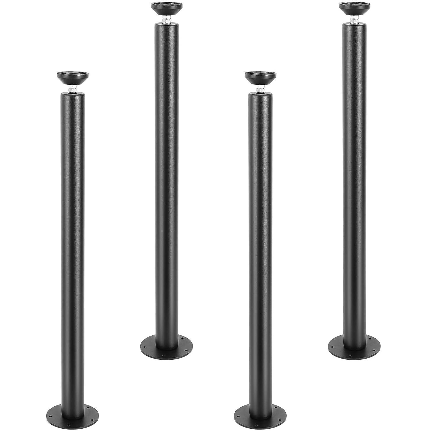 VEVOR 28 Inch Adjustable Desk Legs, Reinforced Steel Office Table Furniture Legs Set of 4 for DIY, 1200 lbs Load Capacity Heavy Duty Desk Legs, Quick Instalation Legs with Adjustable Foot Cup Black