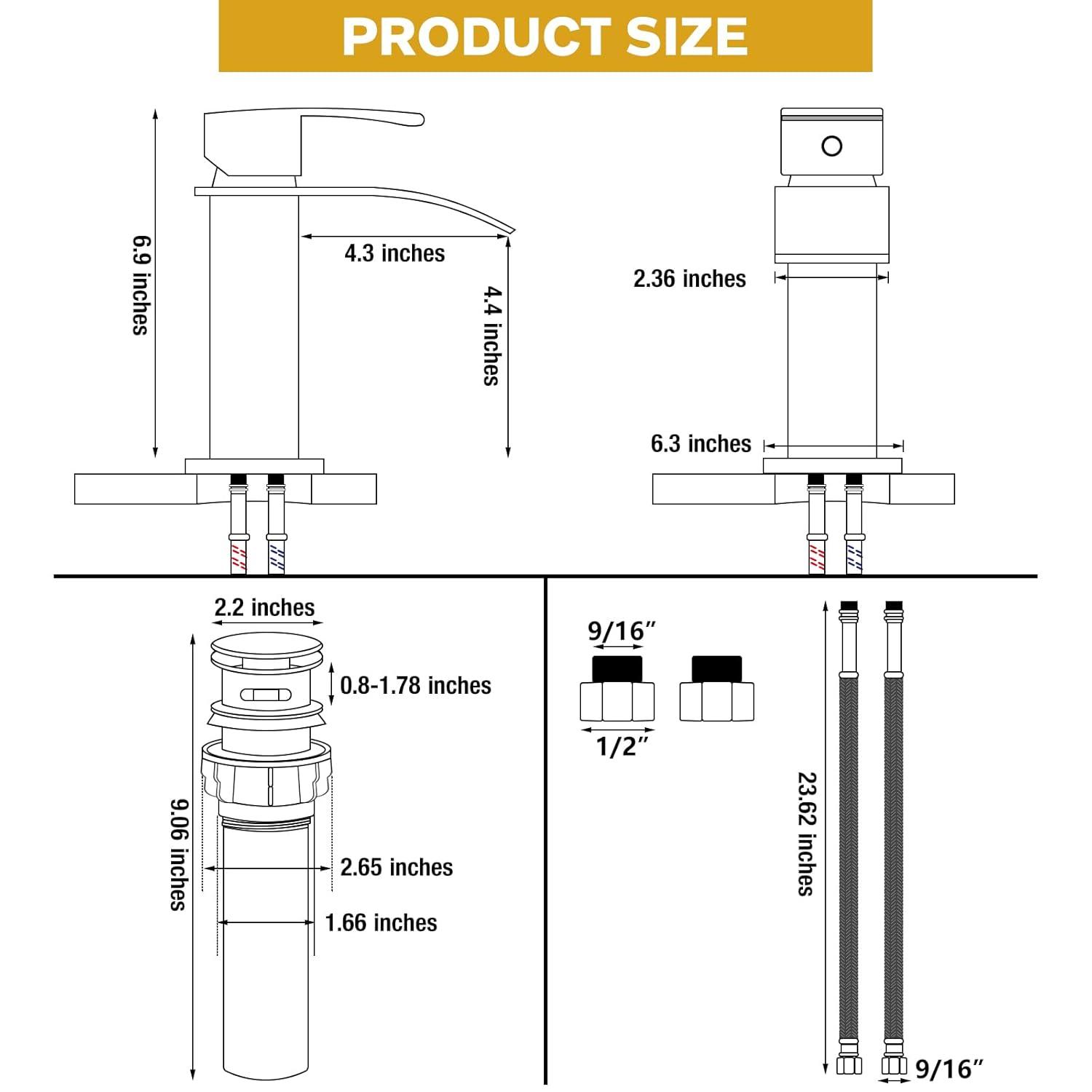 Waterfall Bathroom Faucet,Single Handle 1 Or 3 Hole Bathroom...
