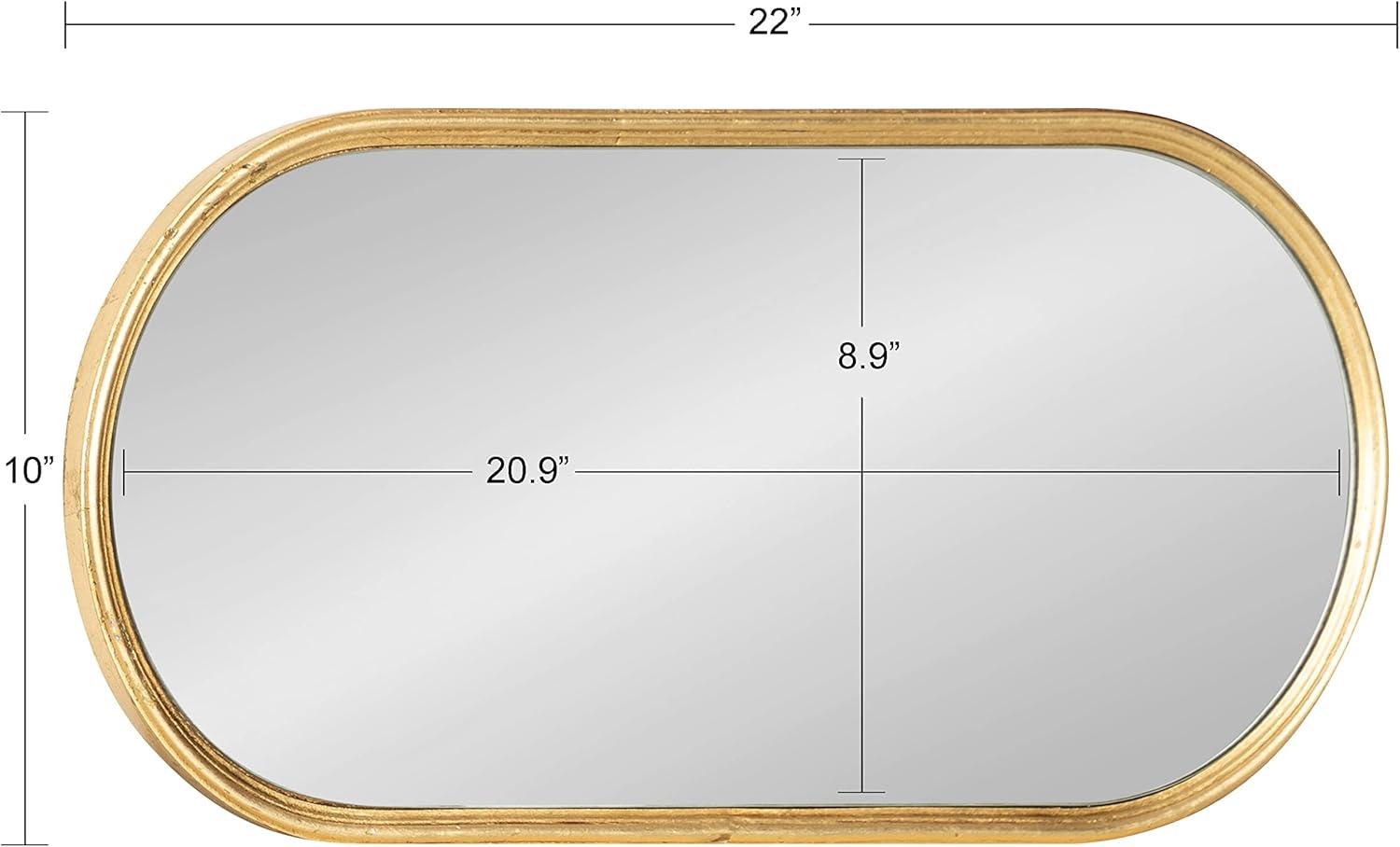 (Set of 3) 10" x 22" Caskill Capsule Framed Wall Mirror Set Gold - Kate & Laurel All Things Decor: Modern Style, No Assembly