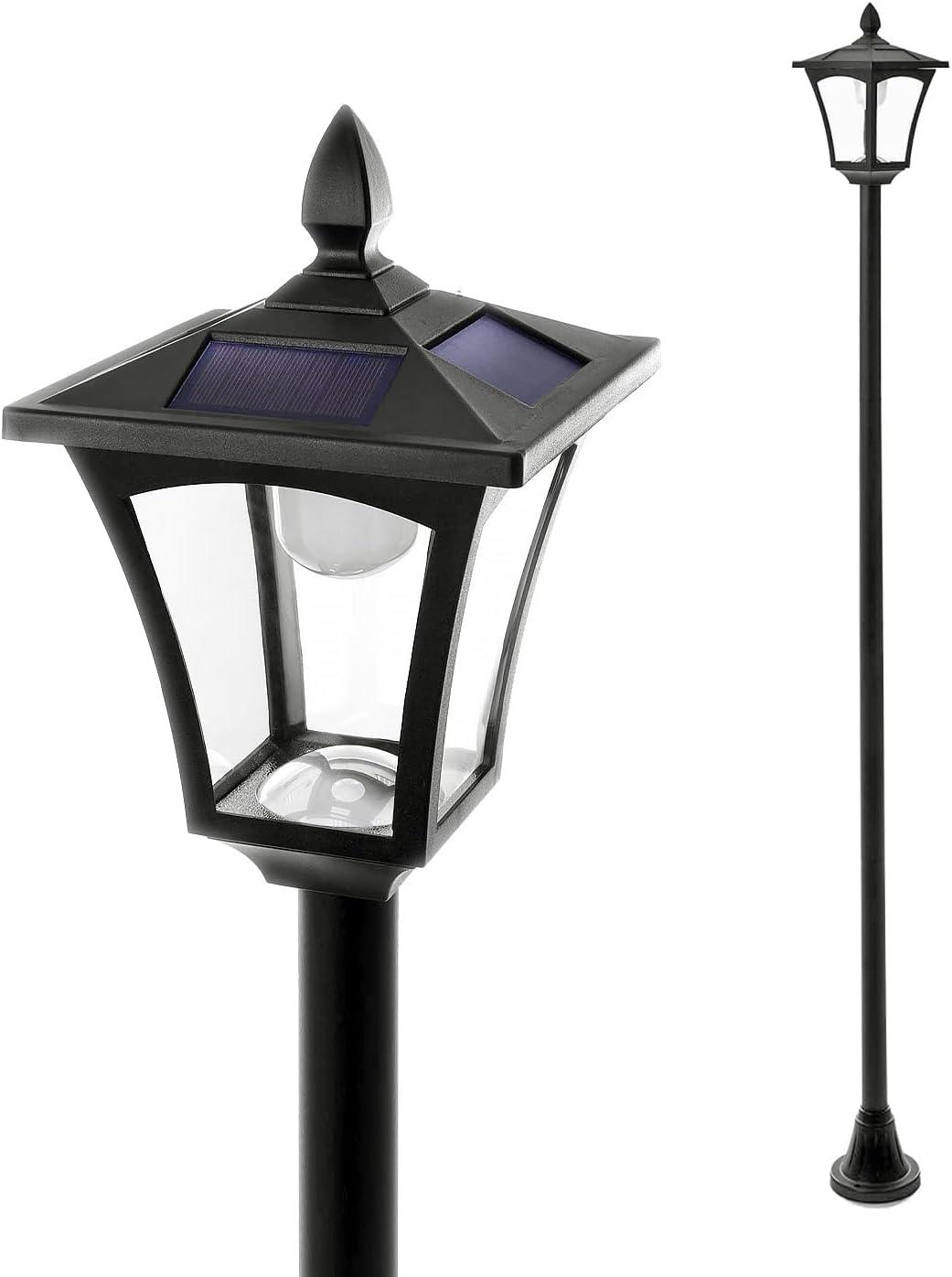 Home Zone Solar Lamp Post Light - 65" Tall, for Outdoor/Garden/Yard Decoration and Lighting