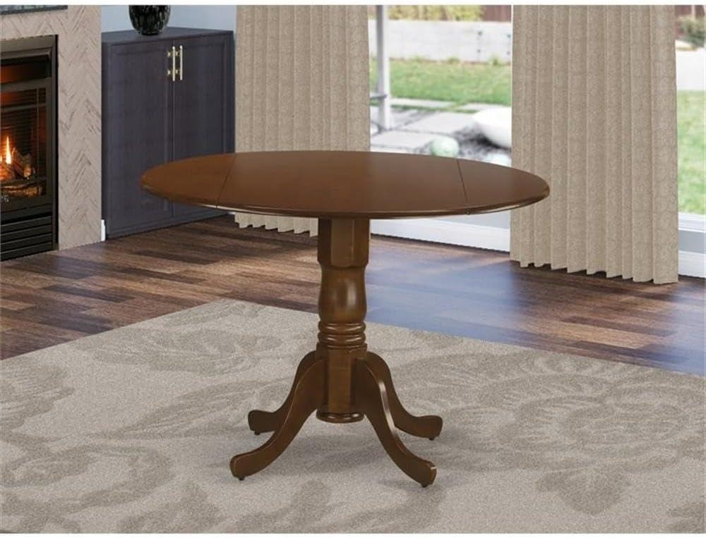 GVJMTKP DLT-BMK-TP Dublin Modern Kitchen Table -  Round Dining Table Top with Dropleaf & Pedestal Base  42x42 Inch  Buttermilk & Cherry