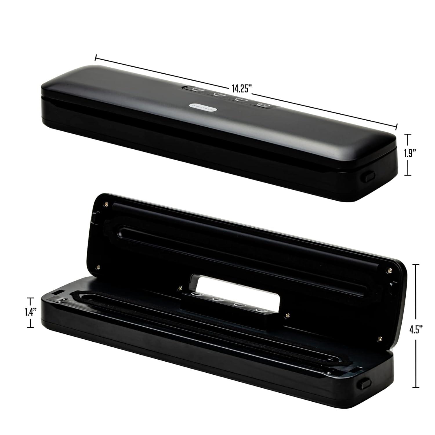 Ovente Ovente Automatic Vacuum Sealer Machine With Sealing Bags And Tube, Black Sv2906B