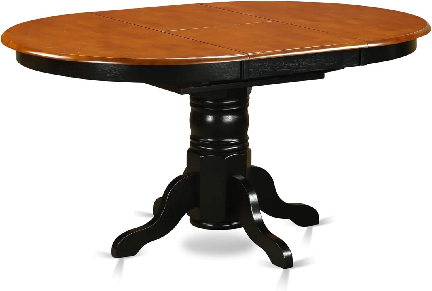 5-Piece Black and Cherry Oval Dining Set with Pedestal Base