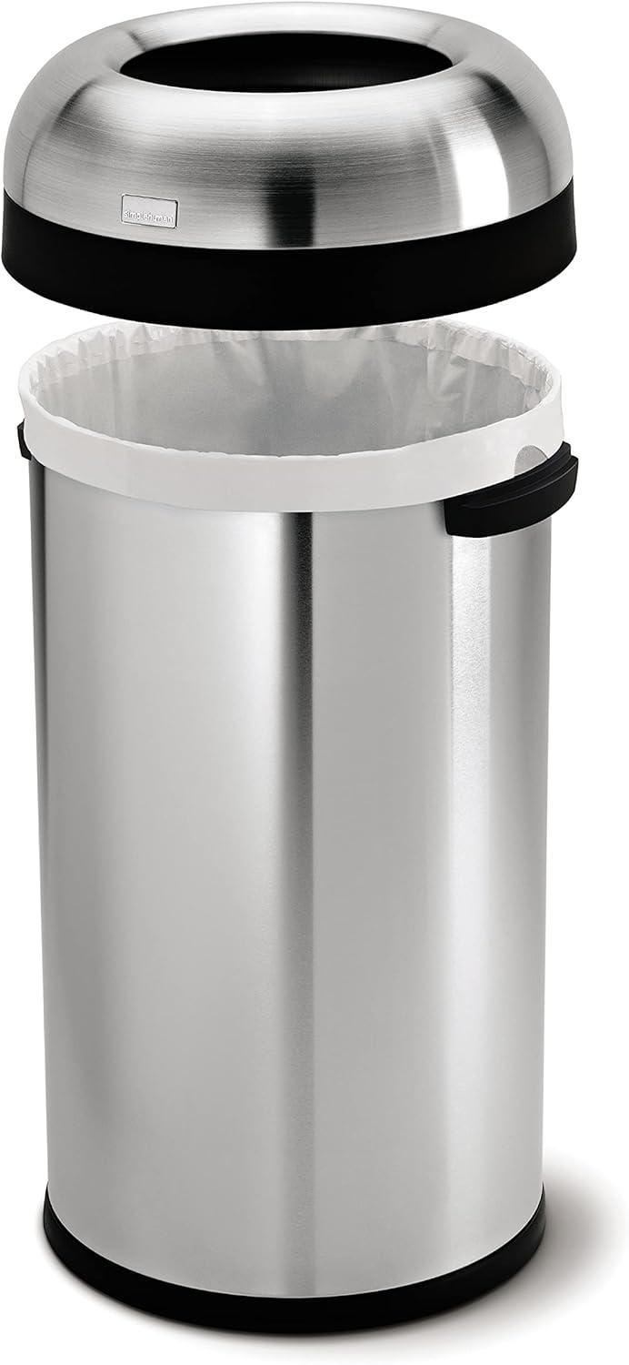 simplehuman 60 Liter / 16 Gallon Bullet Open Trash Can, Commercial Grade