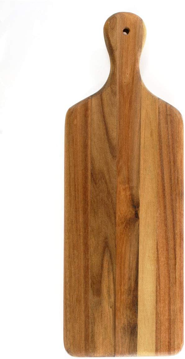 Acacia Wood Paddle Cutting and Serving Board with Handle