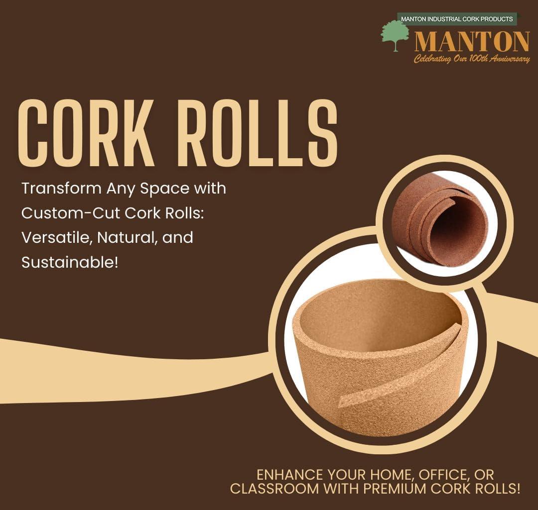 Natural Cork Roll 4' x 12' x 3/8" Premium Grade