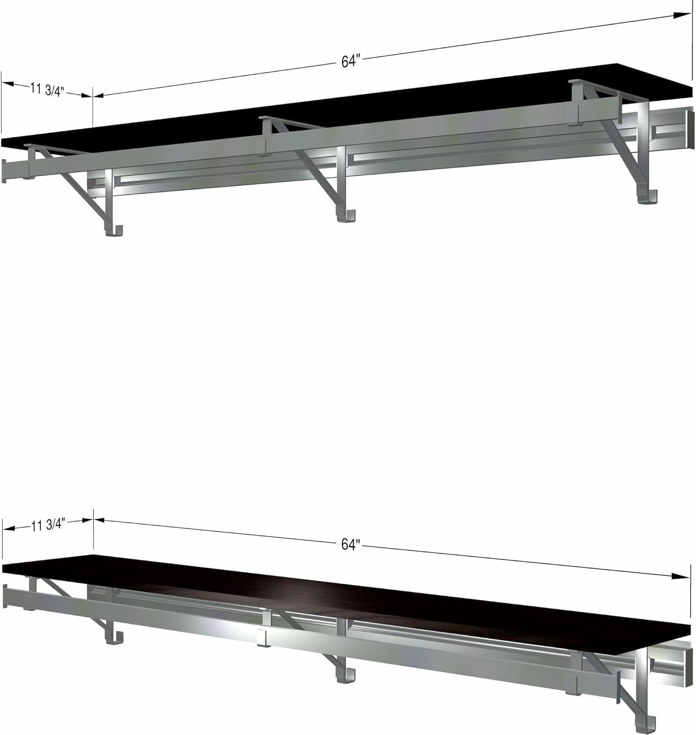 Espresso Double Hang Closet System with Wood Shelves