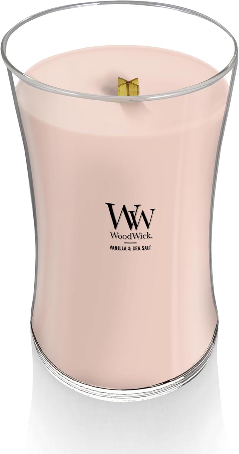 Woodwick Large Hourglass Candle, Vanilla & Sea Salt, 21.5 oz.