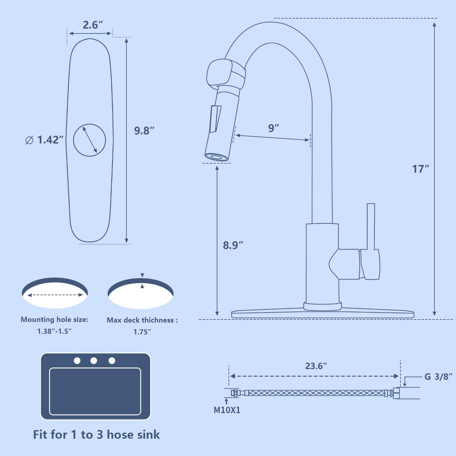 Matte Black Stainless Steel Touchless Pull-Down Kitchen Faucet