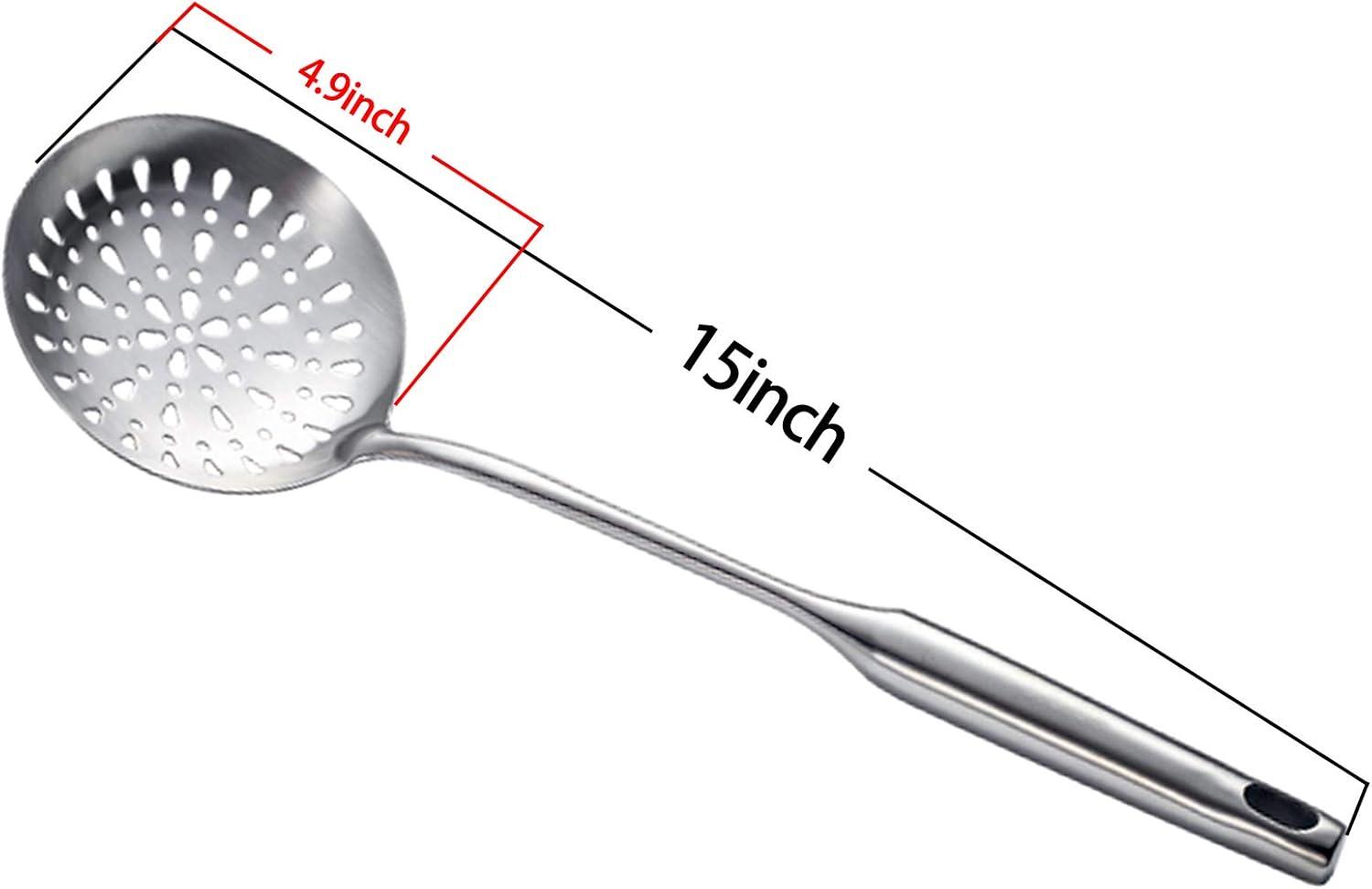 Stainless Steel Long Handle Silver Skimmer Colander