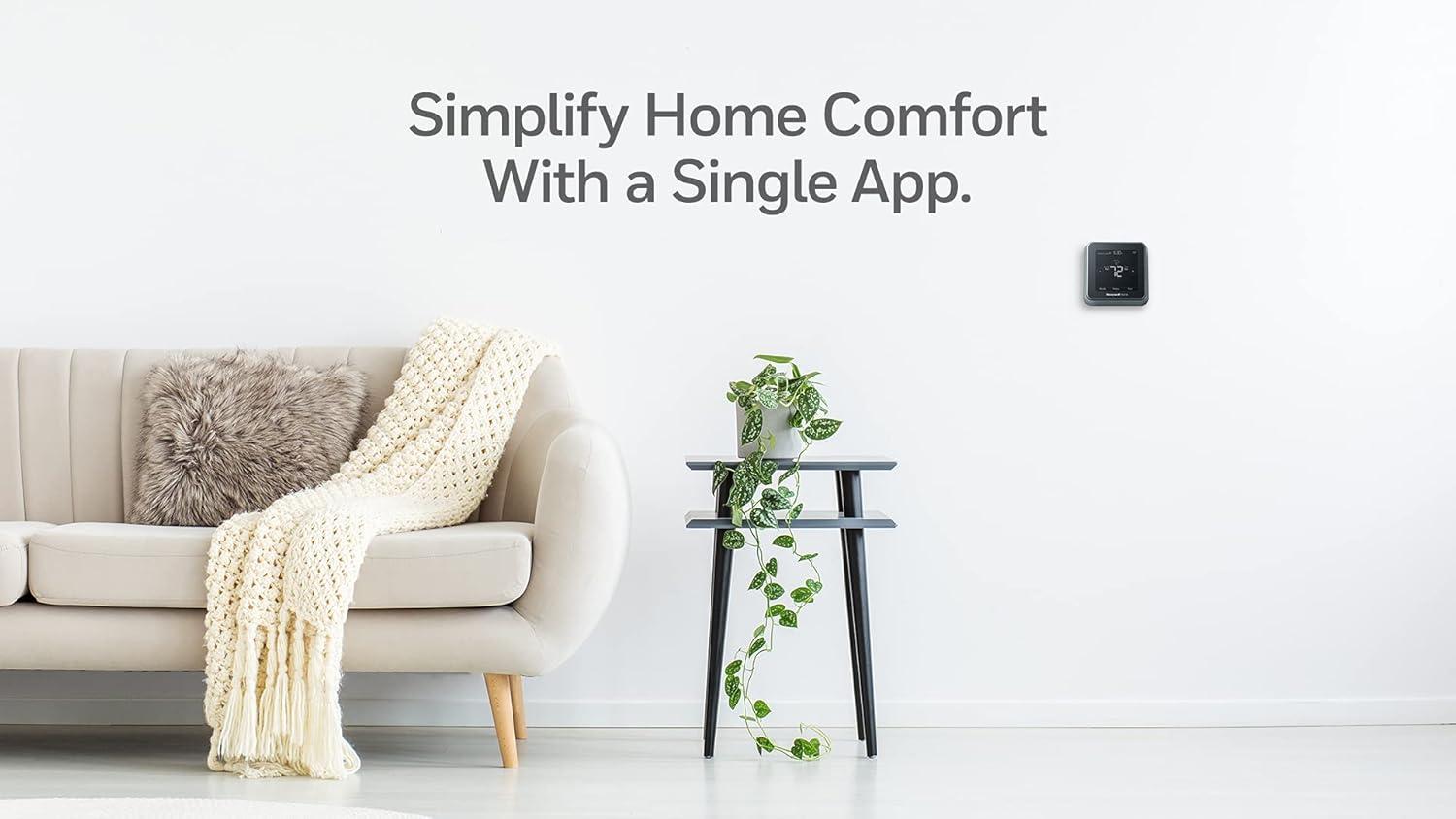 Honeywell Home T5 Smart Touchscreen Thermostat Black - Sleek Design and User-Friendly-